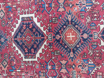 Vintage Wool Runner Rug 3x14 | Turkish Heriz Karajah Hallway Carpet