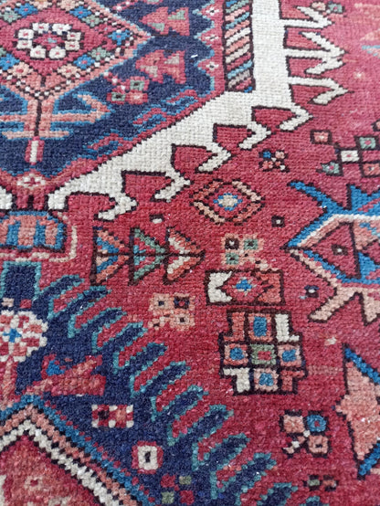 Vintage Wool Runner Rug 3x14 | Turkish Heriz Karajah Hallway Carpet
