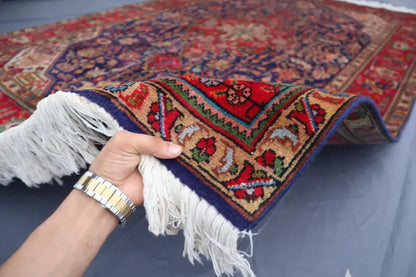 7x10 Antique Serapi Heriz Rug | Hand Knotted Oriental Wool Area Rug | Tribal Medallion Carpet
