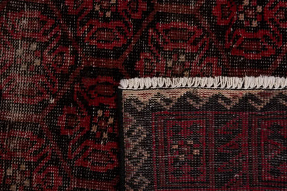 4x7 Vintage Turkish Oushak Rug | Handmade Anatolian Wool Area Rug | Red Antique Carpet