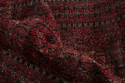 4x7 Vintage Turkish Oushak Rug | Handmade Anatolian Wool Area Rug | Red Antique Carpet