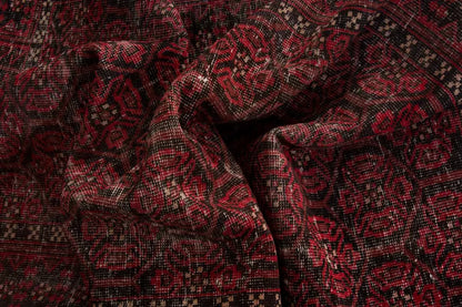 4x7 Vintage Turkish Oushak Rug | Handmade Anatolian Wool Area Rug | Red Antique Carpet