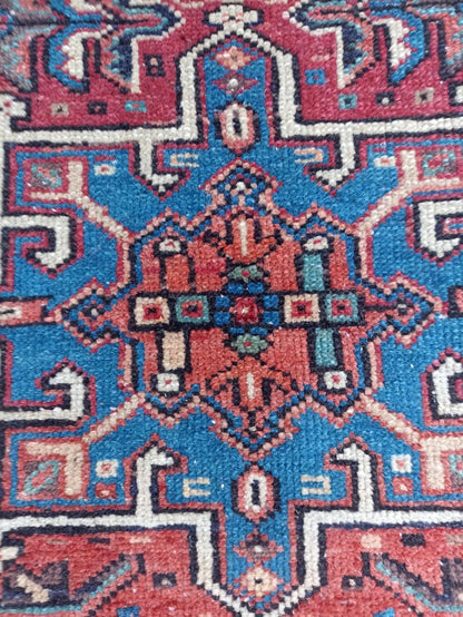 Vintage Wool Runner Rug 3x14 | Turkish Heriz Karajah Hallway Carpet