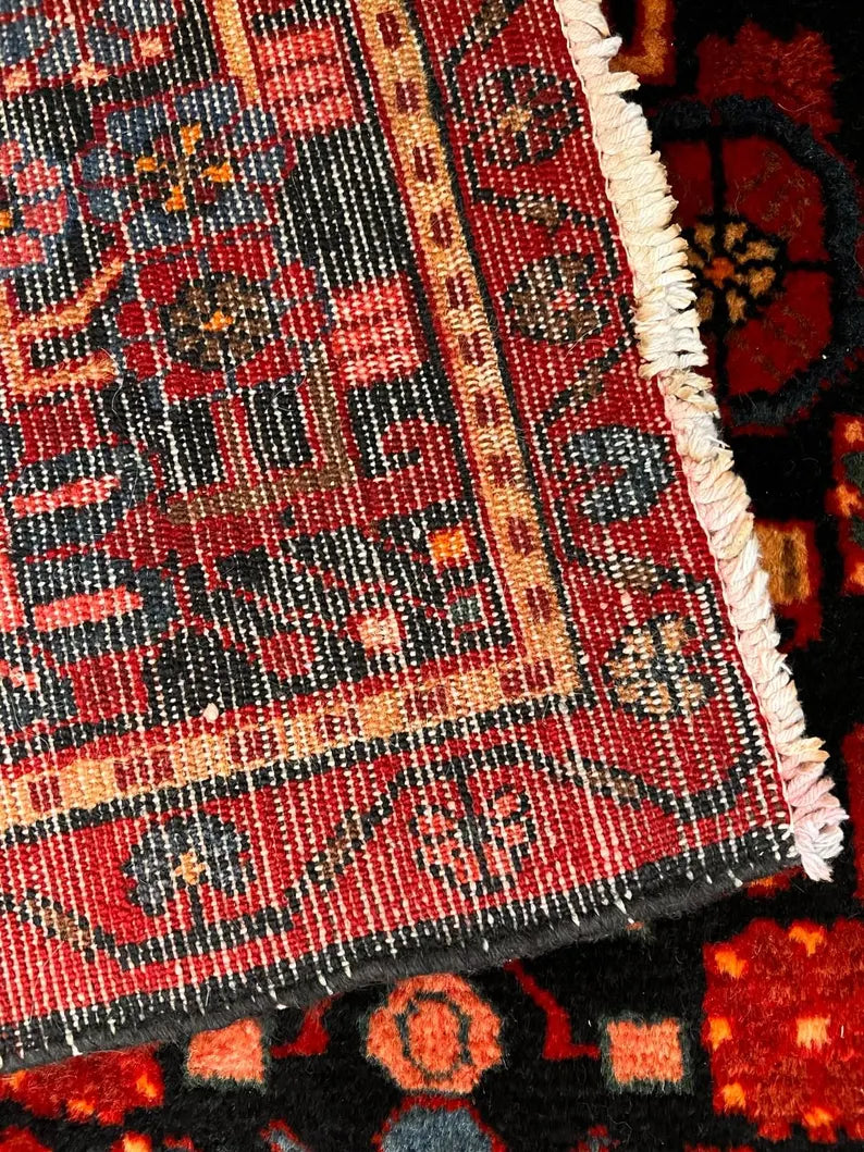 5.5x9.5 Persian Nahavand Rug | Hand Knotted Wool Area Rug | Colorful Folk Art Carpet